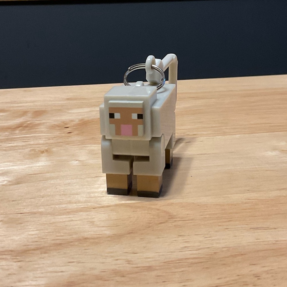 Microsoft Xbox Minecraft Sheep Plastic Keychain Figure Toy Game Movie Character